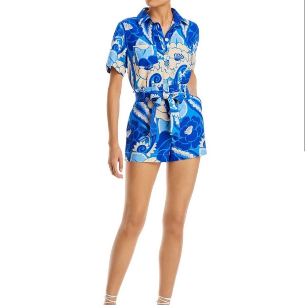 Farm Rio - Tropical Groove Linen Blend Romper - M